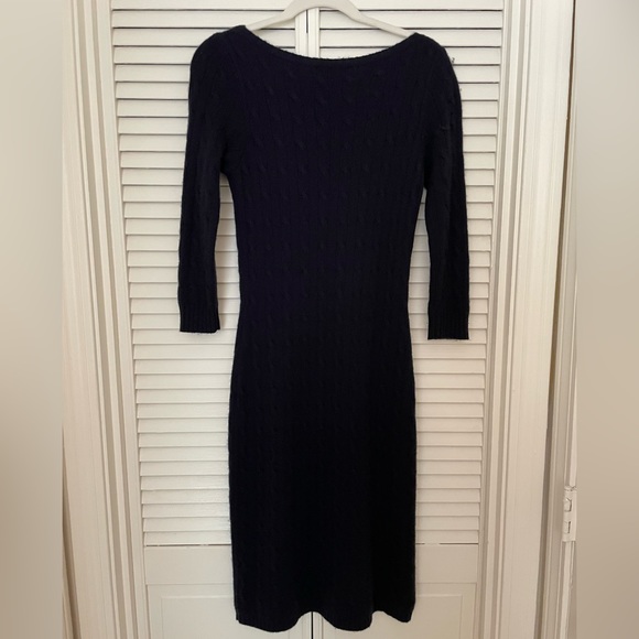 Ralph Lauren Navy Knit Sweater Dress - size Medium - Picture 3 of 4